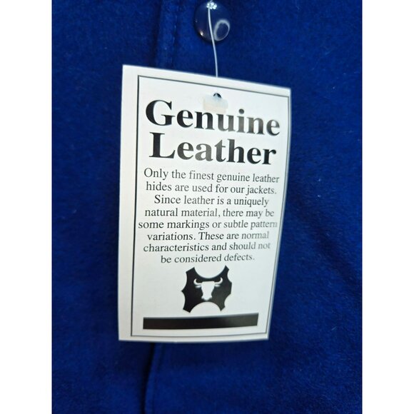 VTG Rock Creek Varsity Jacket XL Navy Wool Leather Letterman NWT Deadstock - Picture 8 of 13